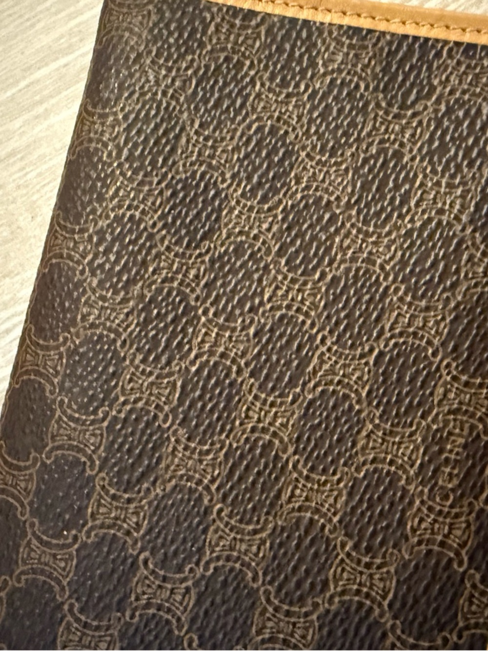 Preloved Celine Brown Signature Long Wallet with Tan Trim - Picture 5 of 16